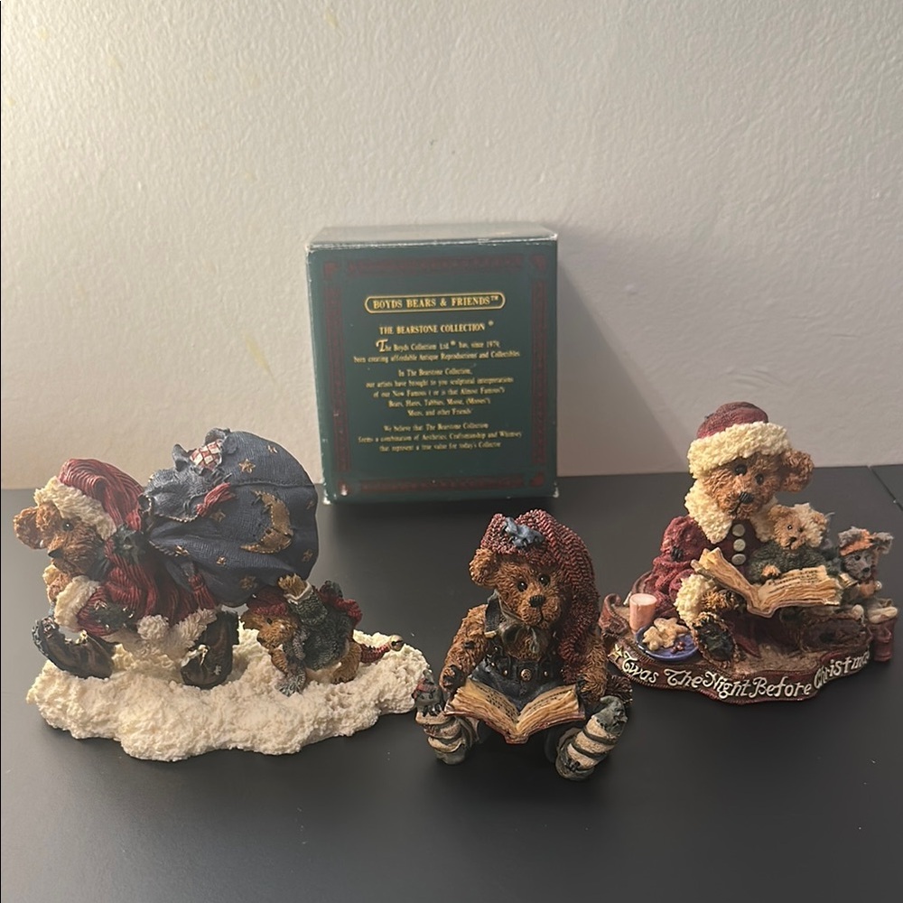Christmas Boyds Bears Figurine Set